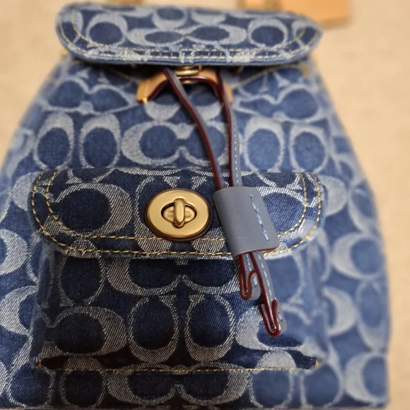 Coach Riya Backpack 21 in Signature Denim - Picture 2 of 15